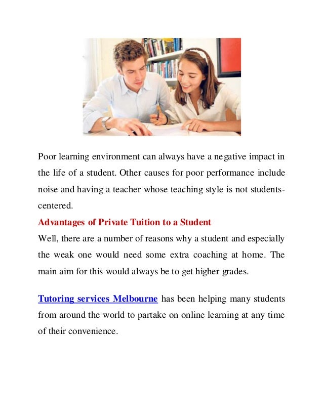 advantages private tuition - essay
